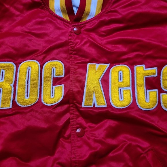 Vintage Mens Starter Houston Rockets Satin Jacket Size Medium- Red - Picture 10 of 15